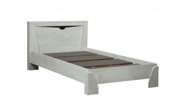 Кровать одинарная 33.07 с настилом "Лючия" (ш. 900)/(бетон пайн белый / венге / белый) в Болотном - bolotnoe.mebel54.com | фото