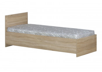 Кровать одинарная 800-2 без матраса (прямые спинки) Дуб Сонома в Болотном - bolotnoe.mebel54.com | фото