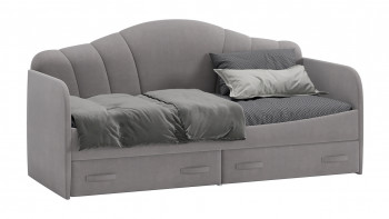 Кровать с мягкой спинкой и ящиками «Сабрина» 900 Светло-серый в Болотном - bolotnoe.mebel54.com | фото