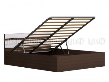 Кровать с подъемным механизмом Нэнси 1,6м (Венге/Белый глянец) в Болотном - bolotnoe.mebel54.com | фото