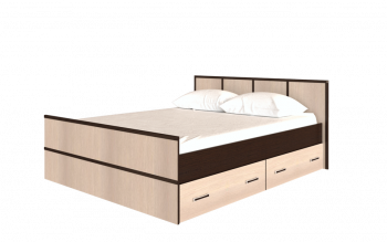 Кровать Сакура с настилом и ящиками 1,4 (Венге/Лоредо) в Болотном - bolotnoe.mebel54.com | фото