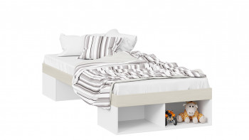 Кровать «Сканди»  Дуб Гарден/Белый в Болотном - bolotnoe.mebel54.com | фото