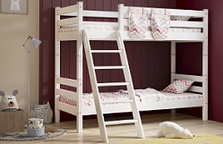 Кровать Соня вариант 10 двухъярусная с наклонной лестницей Белый полупрозрачный в Болотном - bolotnoe.mebel54.com | фото