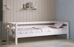Кровать Соня Вариант 2 с задней защитой Белый полупрозрачный в Болотном - bolotnoe.mebel54.com | фото