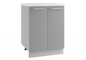 Лофт МС 600 шкаф нижний малой глубины с 2-мя фасадами (Бетон темный/корпус Серый) в Болотном - bolotnoe.mebel54.com | фото
