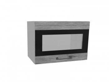 Лофт ПГСФ 500 шкаф верхний горизонтальный со стеклом и фотопечатью (Дуб майский/корпус Серый) в Болотном - bolotnoe.mebel54.com | фото
