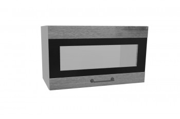 Лофт ПГСФ 600 шкаф верхний горизонтальный со стеклом и фотопечатью (Дуб цикорий/корпус Серый) в Болотном - bolotnoe.mebel54.com | фото