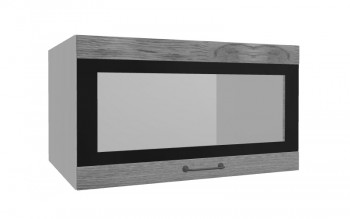 Лофт ВПГСФ 800 шкаф верхний горизонтальный со стеклом высокий с фотопечатью (Дуб цикорий/корпус Серый) в Болотном - bolotnoe.mebel54.com | фото
