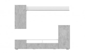 Мебель для гостиной МГС 4 (Белый/Цемент светлый) в Болотном - bolotnoe.mebel54.com | фото