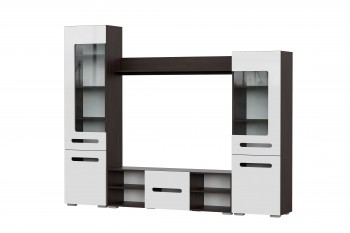 Мебель для гостиной МГС 6 (Исполнение 1/Венге/Белый глянец) в Болотном - bolotnoe.mebel54.com | фото