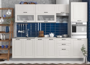 Модульная кухня Капри 2,7 м (Липа белый/Серый) в Болотном - bolotnoe.mebel54.com | фото