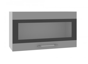 Олива ВПГСФ 800 Шкаф верхний горизонтальный со стеклом с фотопечатью высокий (Снег глянец/корпус Серый) в Болотном - bolotnoe.mebel54.com | фото