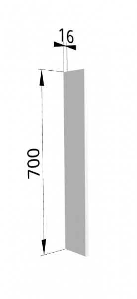 Панель торцевая ПТ 400 Ройс (для шкафа торцевого верхнего) Белый софт в Болотном - bolotnoe.mebel54.com | фото