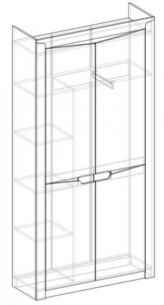Шкаф 2-х створчатый комбинированный Хилтон (Дуб юкон/Гранж) в Болотном - bolotnoe.mebel54.com | фото
