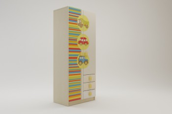 Шкаф 2-х створчатый с ящиками Клаксон (Бежевый/корпус Клен) в Болотном - bolotnoe.mebel54.com | фото