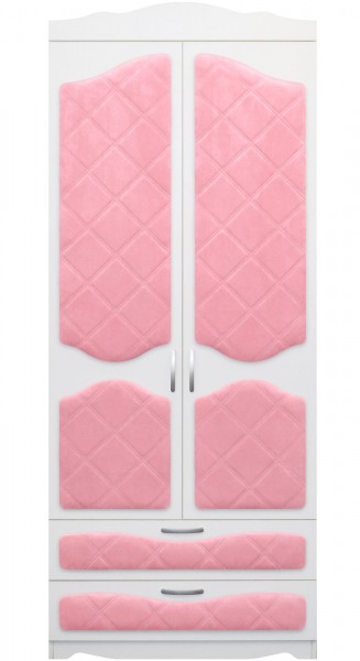 Шкаф 2-х створчатый с ящиками серии Иллюзия 36 Светло-розовый в Болотном - bolotnoe.mebel54.com | фото