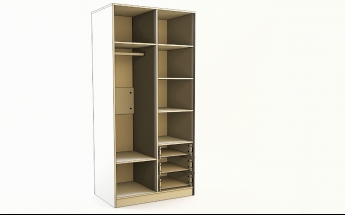 Шкаф 2-х створчатый с ящиками Скай (Синий/Белый/корпус Клен) в Болотном - bolotnoe.mebel54.com | фото