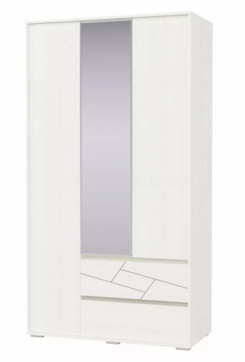 Шкаф 3-х дверный с ящиками Аделина 1200 Рамух белый в Болотном - bolotnoe.mebel54.com | фото