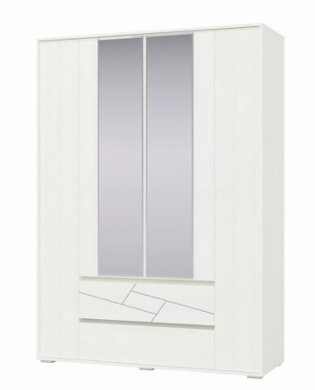 Шкаф 4-х дверный с ящиками Аделина 1600 Рамух белый в Болотном - bolotnoe.mebel54.com | фото