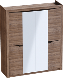 Шкаф четырехдверный Соренто с комплектом полок (3 шт)Дуб стирлинг/Кофе структурный матовый в Болотном - bolotnoe.mebel54.com | фото