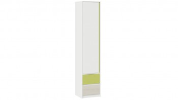 Шкаф для белья комбинированный «Сканди» Дуб Гарден/Белый/Зеленый в Болотном - bolotnoe.mebel54.com | фото