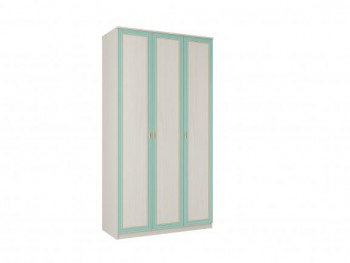 Шкаф для одежды 3-х дверный "Миндаль" (вудлайн кремовый/аруша венге с кожей мята) в Болотном - bolotnoe.mebel54.com | фото