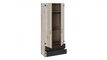 Шкаф для одежды комбинированный «Окланд» (Фон Черный/Дуб Делано) в Болотном - bolotnoe.mebel54.com | фото