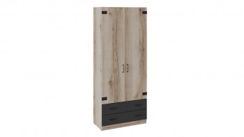 Шкаф для одежды комбинированный «Окланд» (Фон Черный/Дуб Делано) в Болотном - bolotnoe.mebel54.com | фото