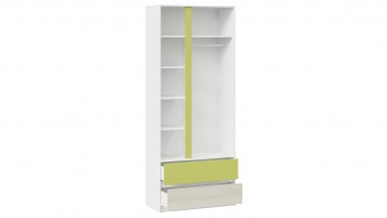 Шкаф для одежды комбинированный «Сканди» Дуб Гарден/Белый/Зеленый в Болотном - bolotnoe.mebel54.com | фото