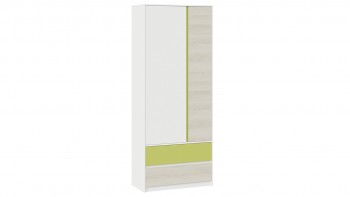 Шкаф для одежды комбинированный «Сканди» Дуб Гарден/Белый/Зеленый в Болотном - bolotnoe.mebel54.com | фото