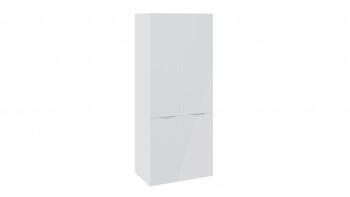 Шкаф для одежды с 2 дверями со стеклом «Глосс» (Белый глянец/Стекло ) в Болотном - bolotnoe.mebel54.com | фото