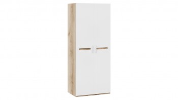 Шкаф для одежды с 2-мя дверями «Фьюжн» Дуб Делано/Белый глянец в Болотном - bolotnoe.mebel54.com | фото