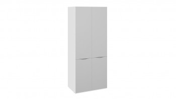 Шкаф для одежды с 2 зеркальными дверями «Глосс» (Белый глянец) в Болотном - bolotnoe.mebel54.com | фото