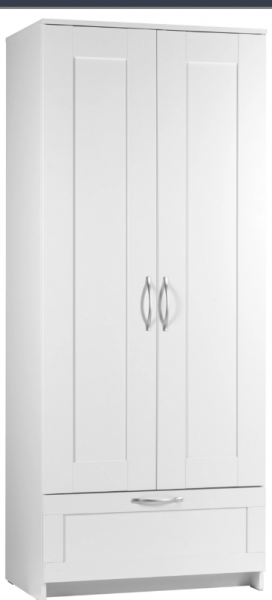 Шкаф двухдверный Сириус с 1 ящиком белый в Болотном - bolotnoe.mebel54.com | фото