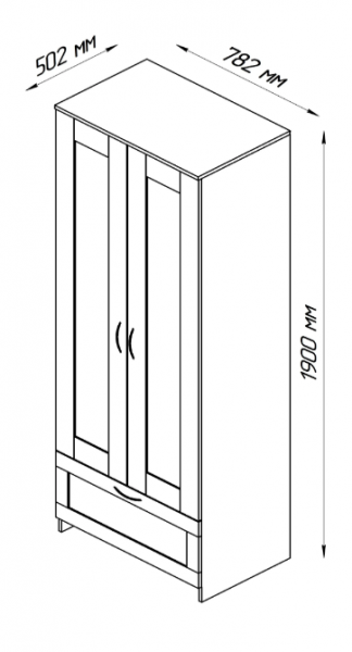 Шкаф двухдверный Сириус с 1 ящиком белый в Болотном - bolotnoe.mebel54.com | фото