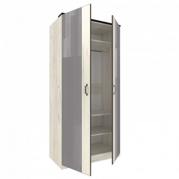 Техно ЛД 678.130.000.007 Шкаф 2-хстворчатый с комбинированными дверями (Дуб Крафт белый/Серый шифер) в Болотном - bolotnoe.mebel54.com | фото