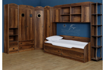 Шкаф комбинированный для одежды «Навигатор» (Дуб Каньон) в Болотном - bolotnoe.mebel54.com | фото