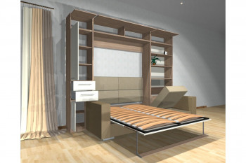 Шкаф-кровать с диваном Каролина в Болотном - bolotnoe.mebel54.com | фото