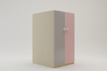 Шкаф под кровать второго яруса Грэйси (Розовый/Серый/корпус Клен) в Болотном - bolotnoe.mebel54.com | фото