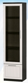 Шкаф средний с ящиком и стеклодверью ДЛЯ ГОСТИНОЙ ШСЯС-450 Венге/Дуб выбеленный в Болотном - bolotnoe.mebel54.com | фото