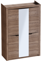 Шкаф трехдверный Соренто Дуб стирлинг/Кофе структурный матовый в Болотном - bolotnoe.mebel54.com | фото