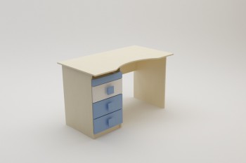 Стол (столешница с выемкой) Скай (Синий/Белый/корпус Клен) в Болотном - bolotnoe.mebel54.com | фото