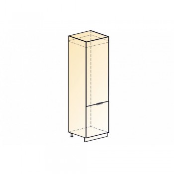 Стоун Шкаф-пенал L600 под холодильник (2 дв. гл.) (белый/изумруд софттач) в Болотном - bolotnoe.mebel54.com | фото