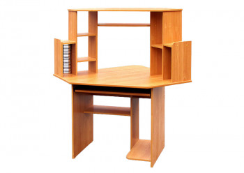 Угловой компьютерный стол (Вишня Оксфорд) в Болотном - bolotnoe.mebel54.com | фото