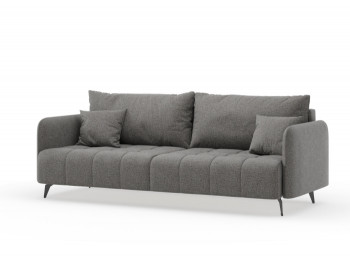 Валериан диван трёхместный прямой Стальной, ткань RICO FLEX 9292 в Болотном - bolotnoe.mebel54.com | фото