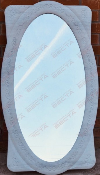 Зеркало Овальное МДФ Белый в Болотном - bolotnoe.mebel54.com | фото